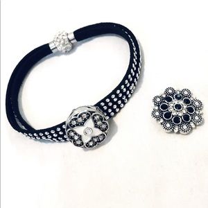 18mm Interchangeable Snap Faux Leather Bracelet